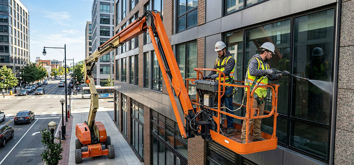 cómo elegir plataforma elevadora para fachadas