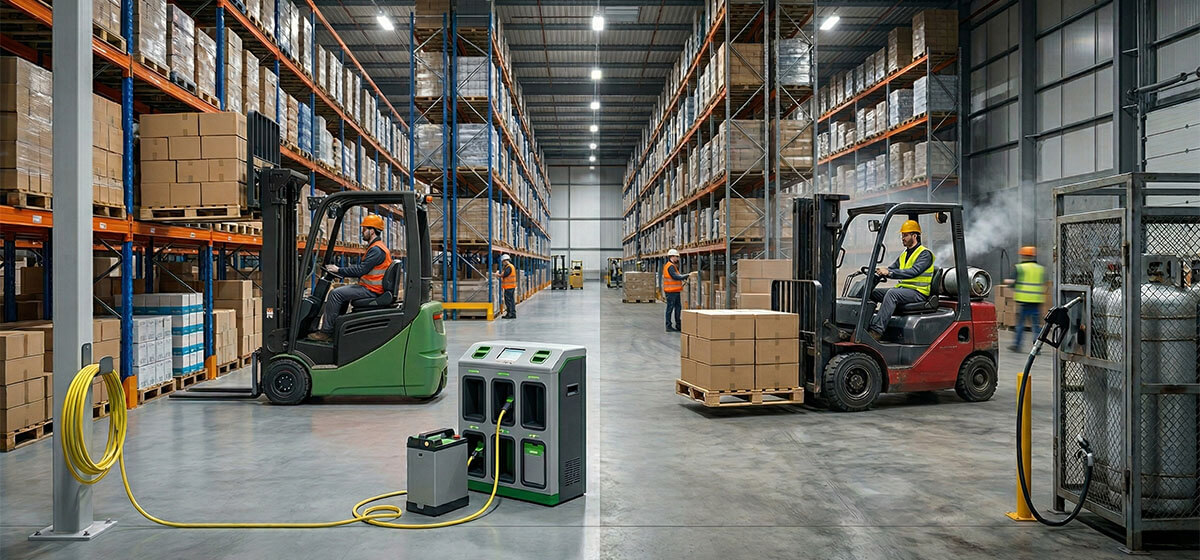 montacargas eléctrico vs combustión para bodega